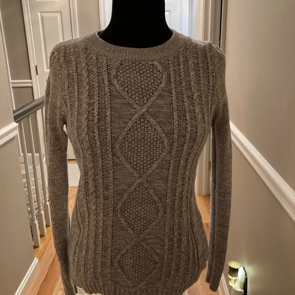 Gray cable knit sweater